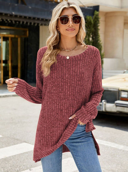 Round Neck Long Sleeve T-Shirt.