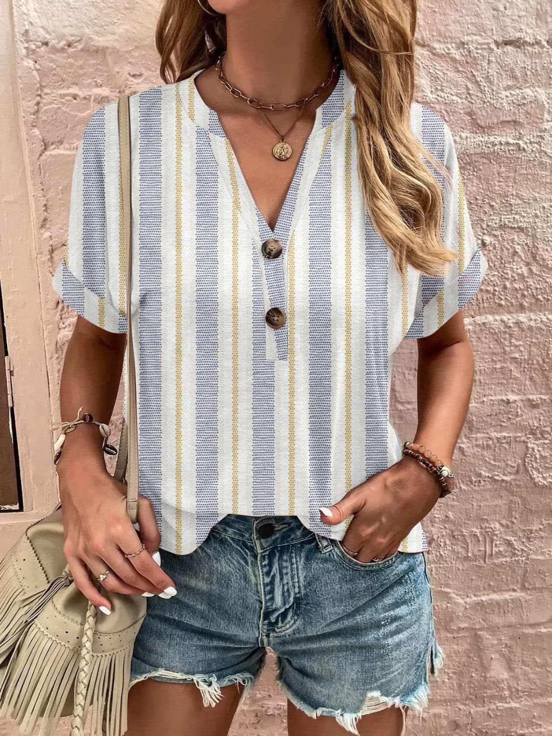 Chic sheer short sleeve blouse - Love Salve 