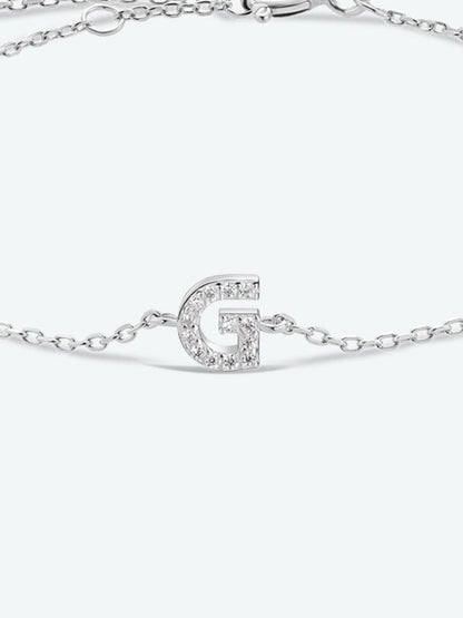 G To K Zircon 925 Sterling Silver Bracelet.