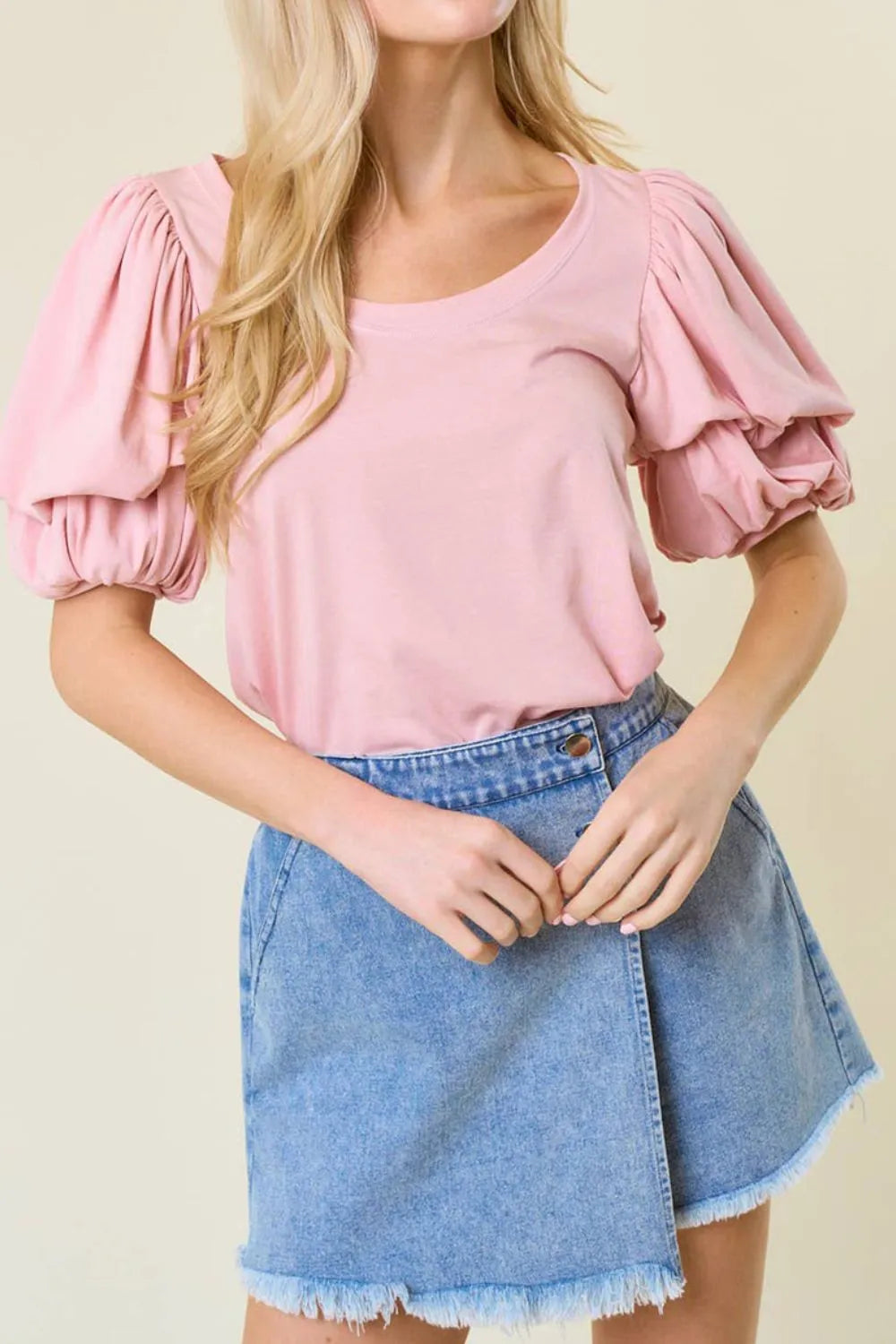 Simply Love: Bubble Sleeve Top