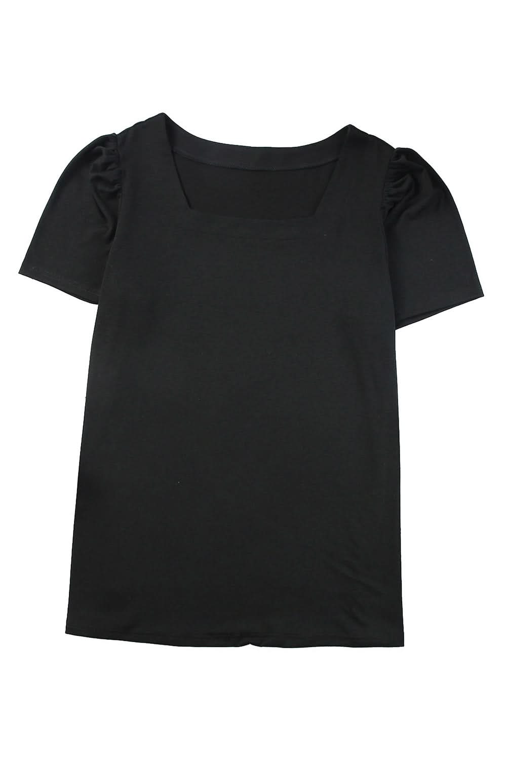 Chic black plus size top with ruching - Love Salve 