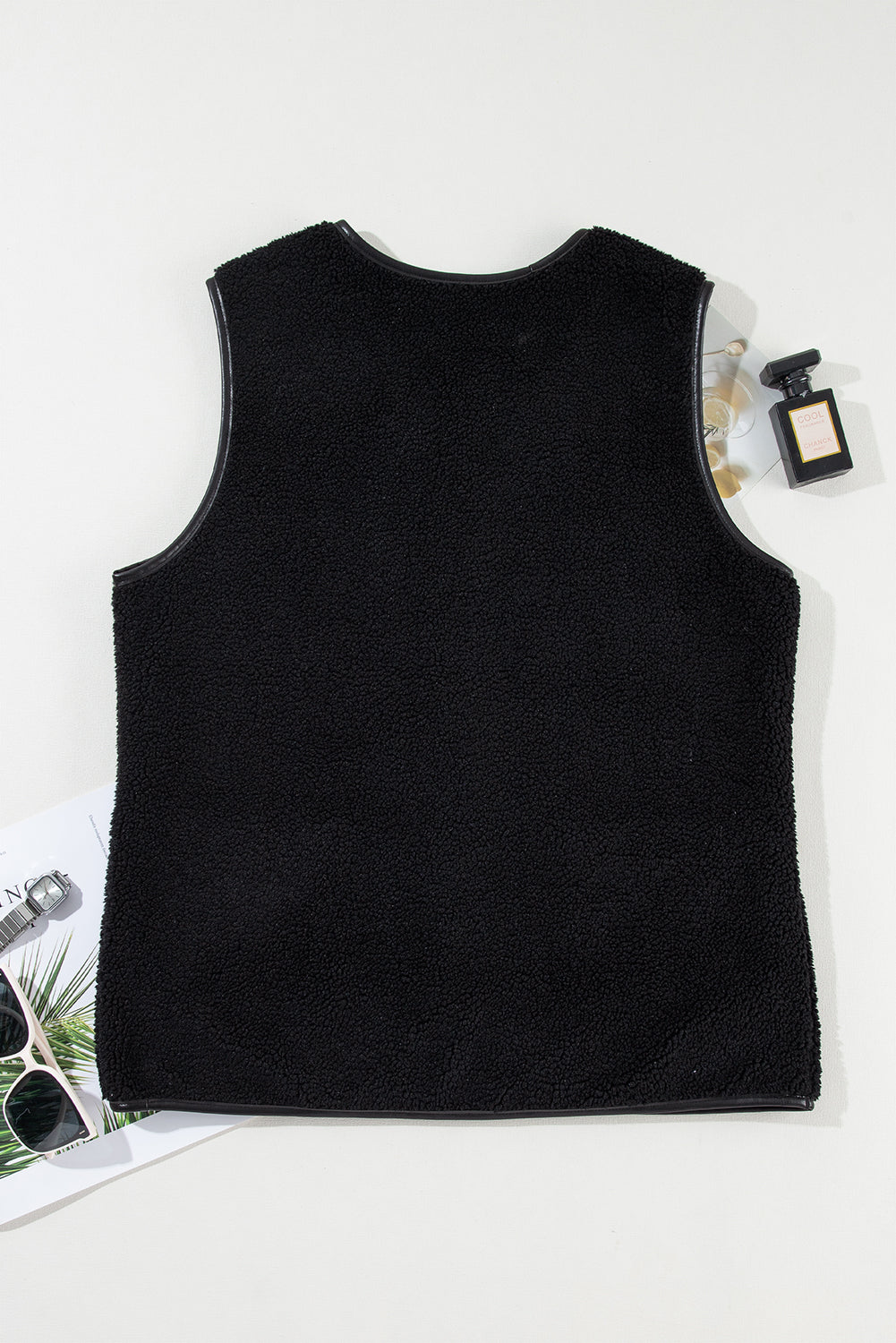 Sophisticated Black Fleece Vest