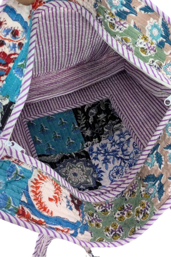 SC - ETA 7/20 - Sadie Floral Patchwork Print Tote Bag
