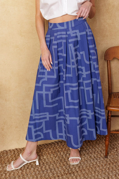 FUTURE FOLIAGE WOVEN MIDI SKIRT