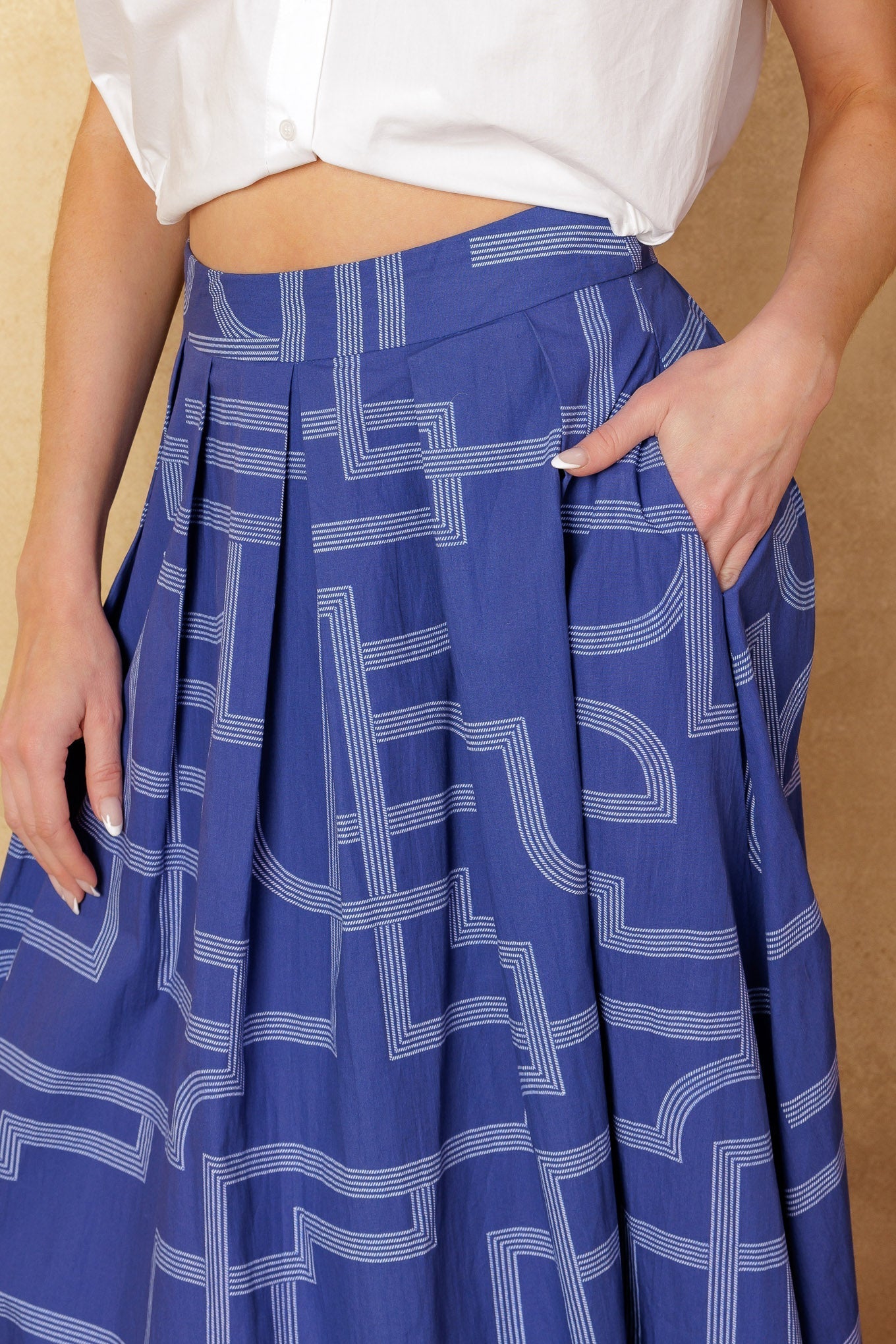 LEAVES OF TOMORROW WOVEN MIDI SKIRT Flying Tomato
