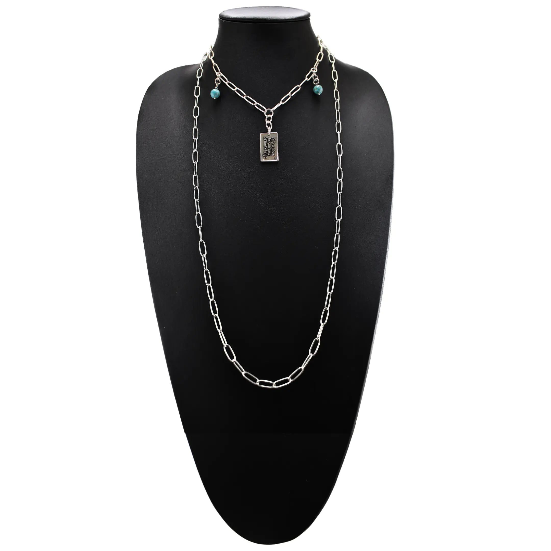 Take a Deep Breath and Let That Shit Go Heart Klink Necklace Katia Designs