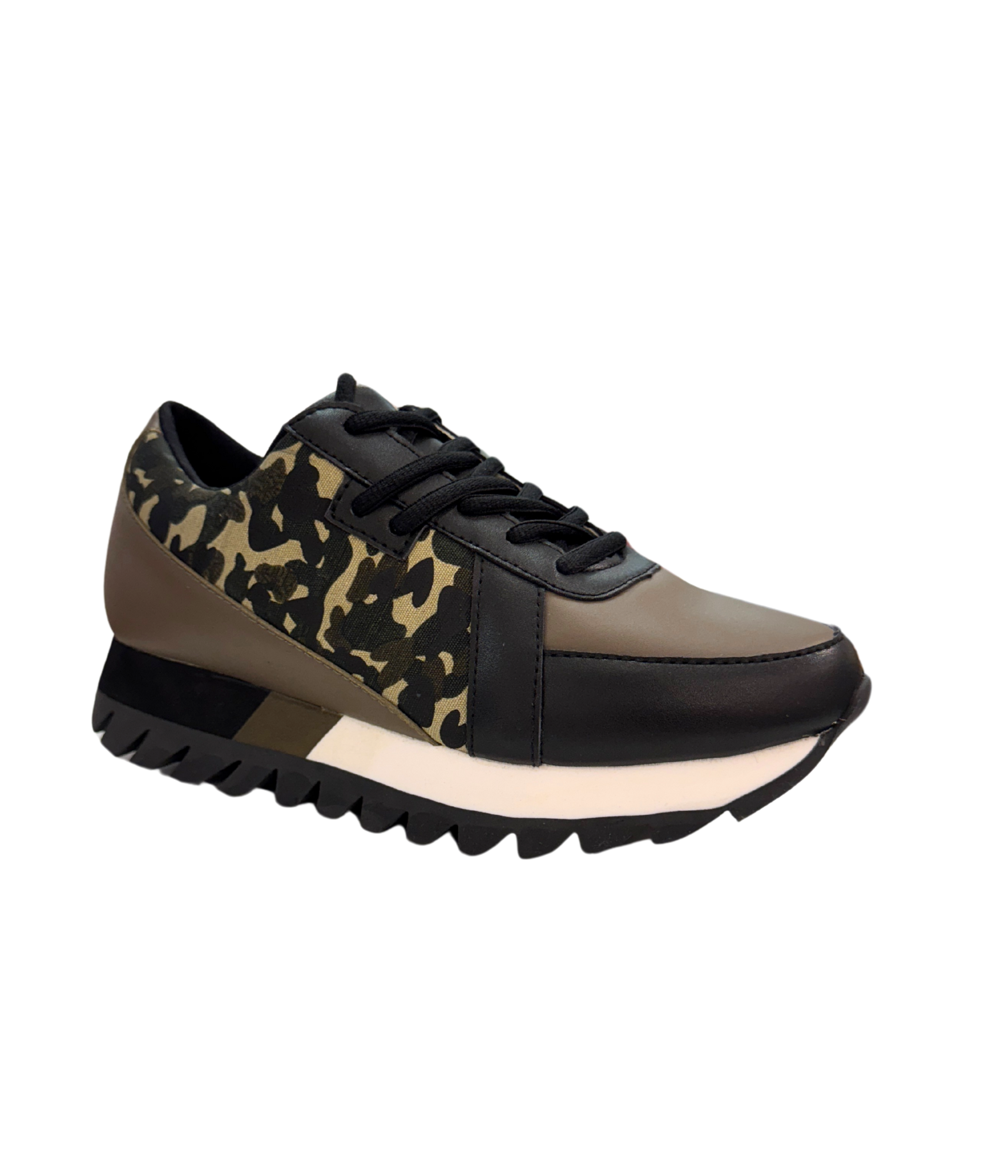 Geri Camo Sneaker Platform One Inch Lightweight Comfort Naughty Monkey