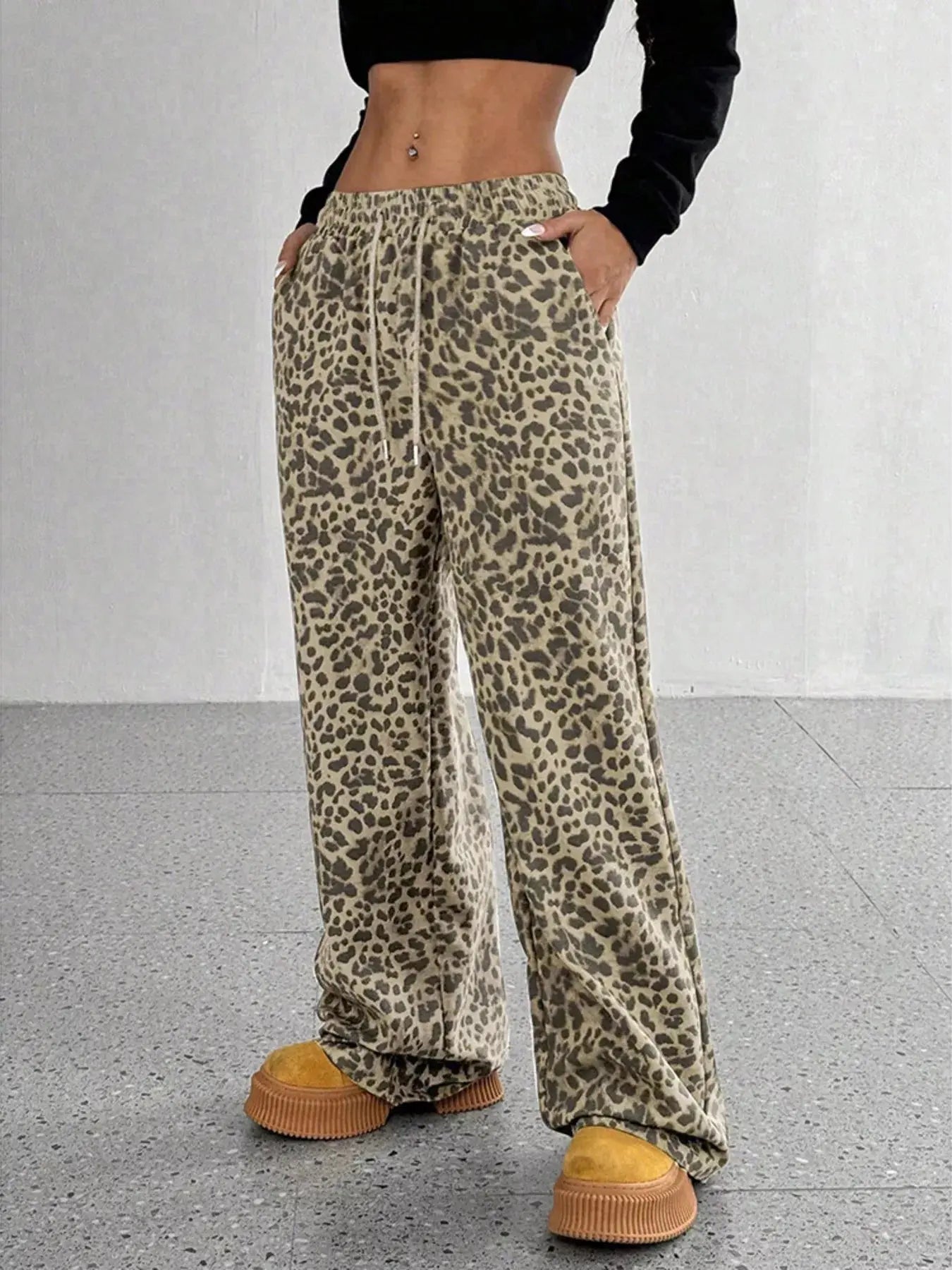 Full Size Leopard Print Wide Leg Pants Plus Size Simply Love
