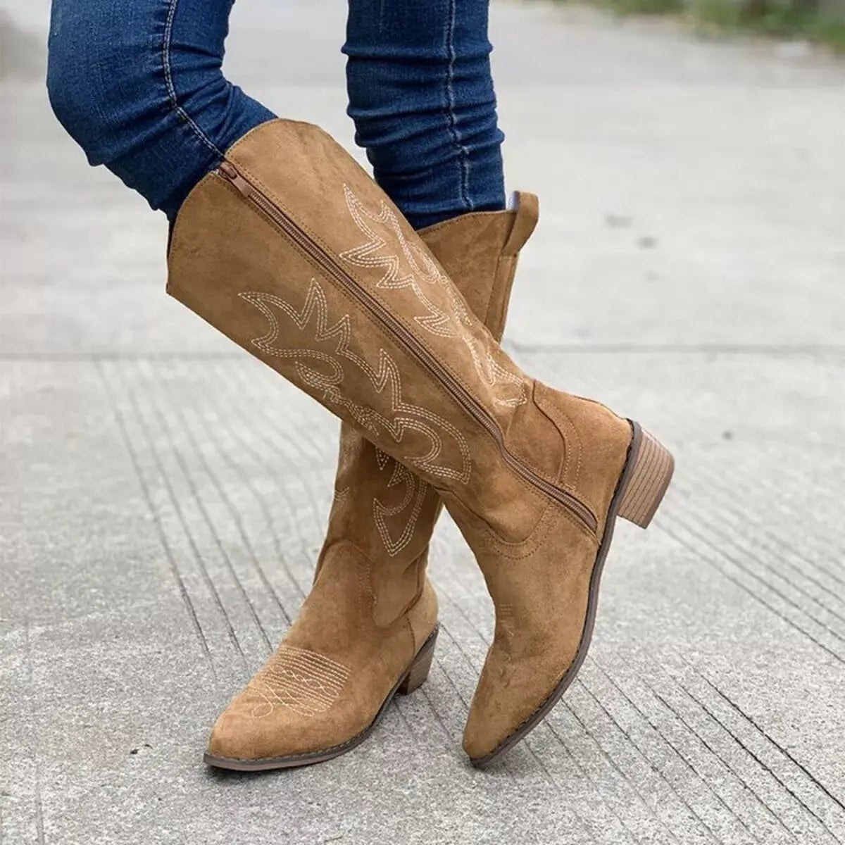 Point Toe Block Heels Boots Simply Love