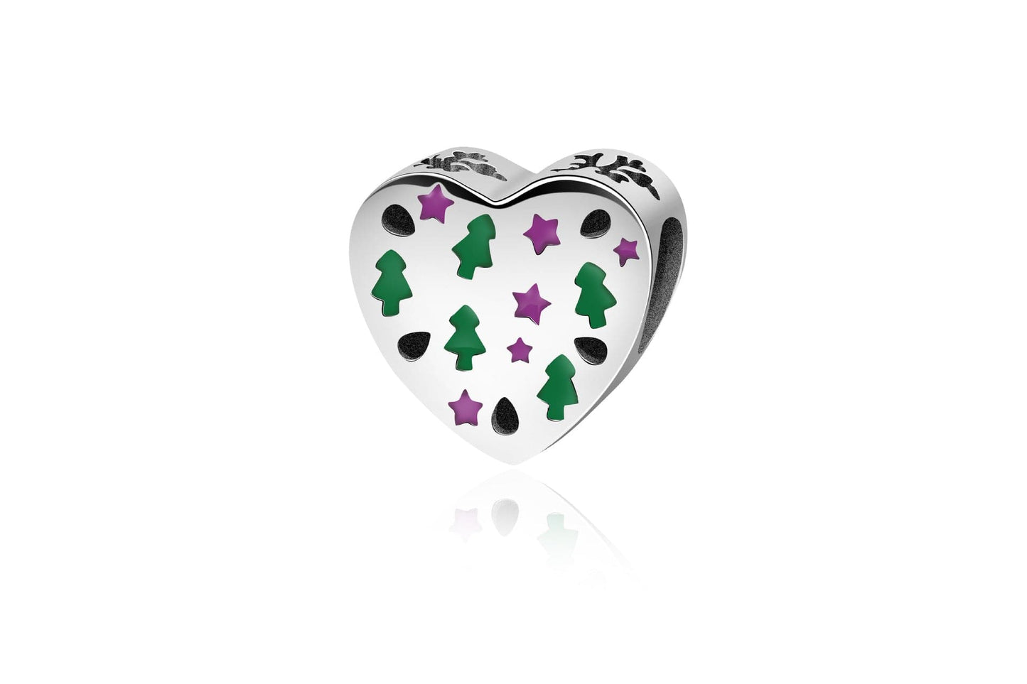 One Piece 925 Sterling Silver Heart Bead Charm.