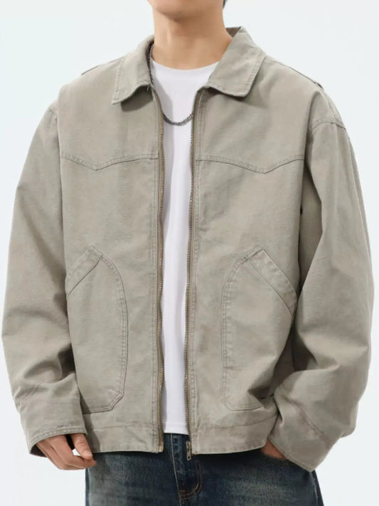 Men's Plus Size Zip-Up Trucker Jacket Simply Love