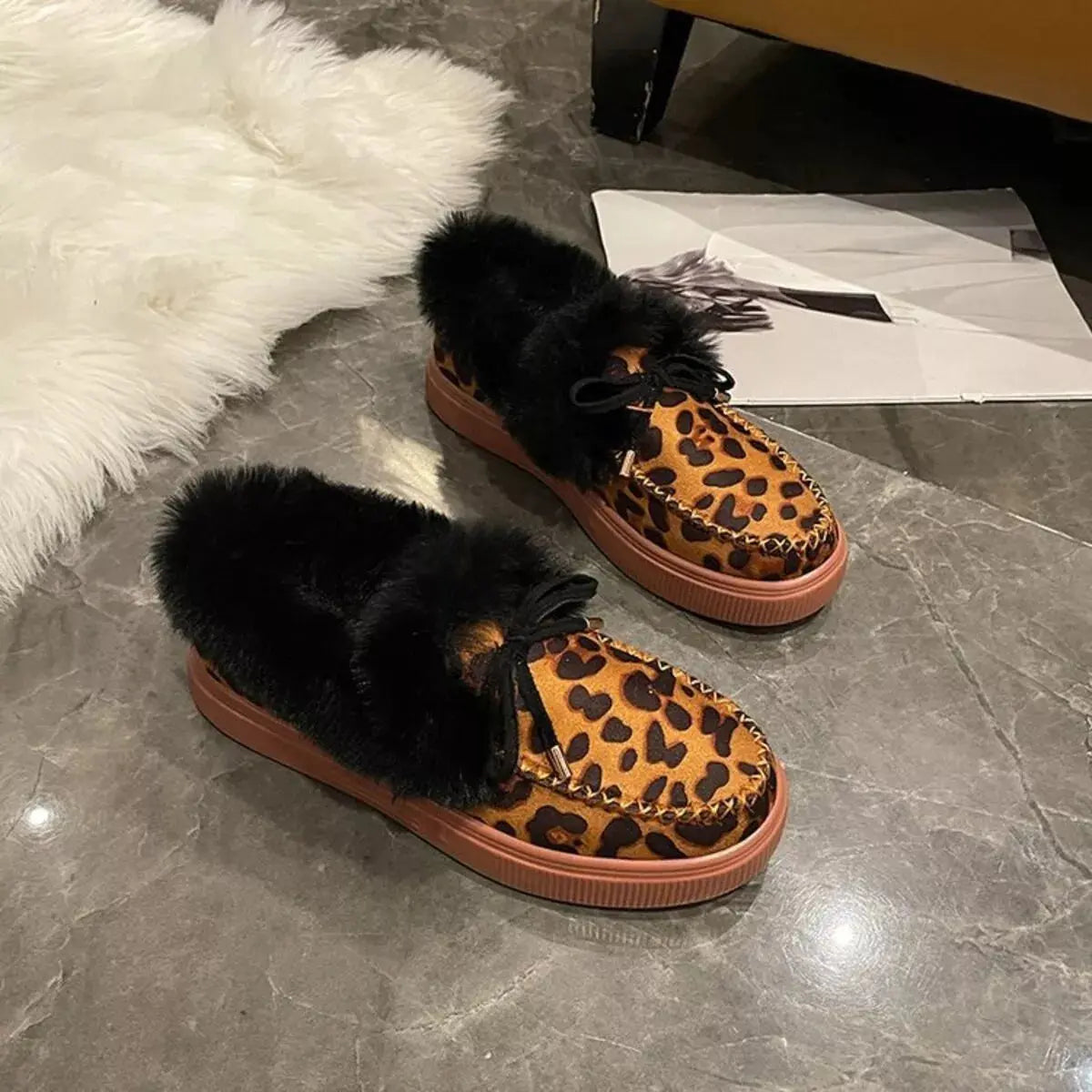 Fuzzy Round Toe Slip-Ons Simply Love