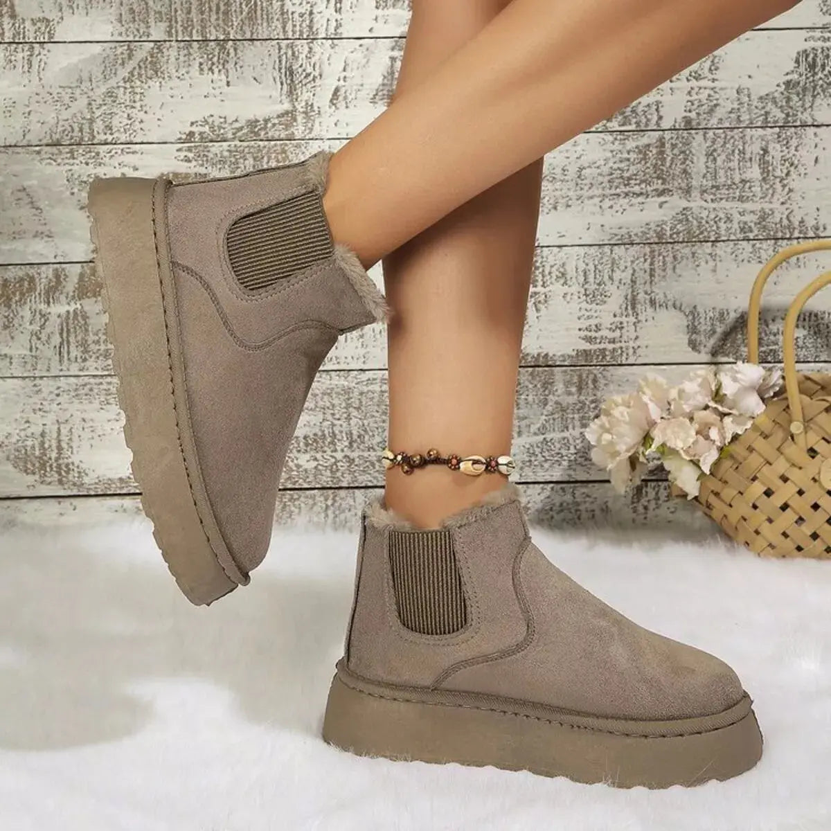 Round Toe Platform Ankle Boots Simply Love