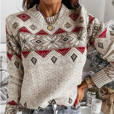 Snowflake Round Neck Sweater.