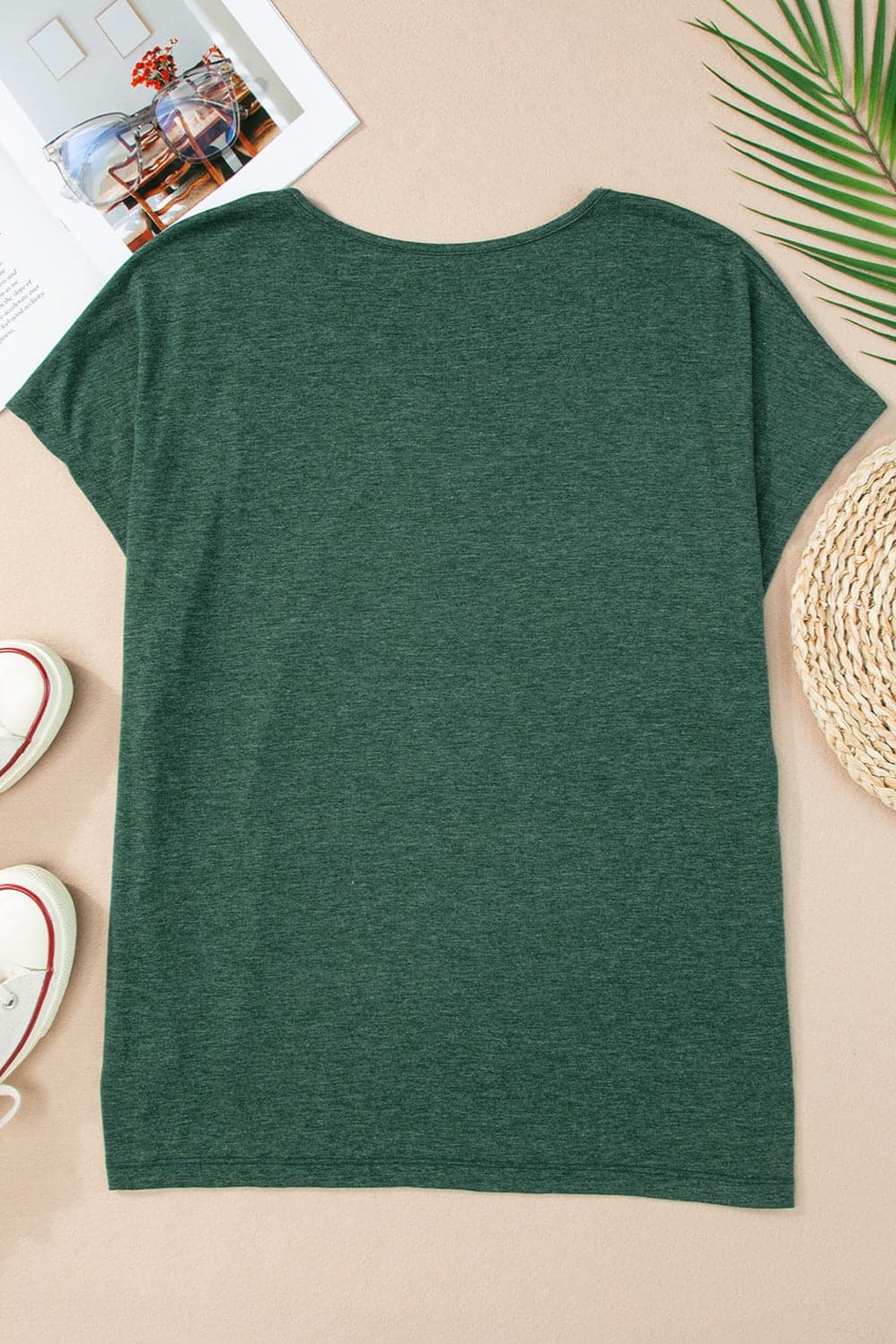 Heathered V-Neck Short Sleeve T-Shirt.