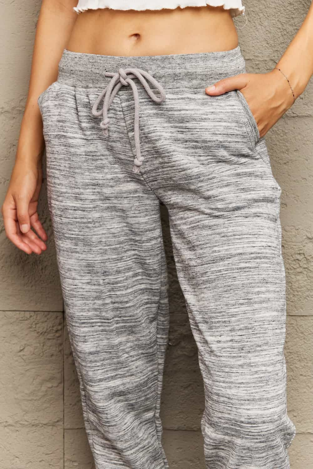 Ninexis Full Size Tie Waist Long Sweatpants.