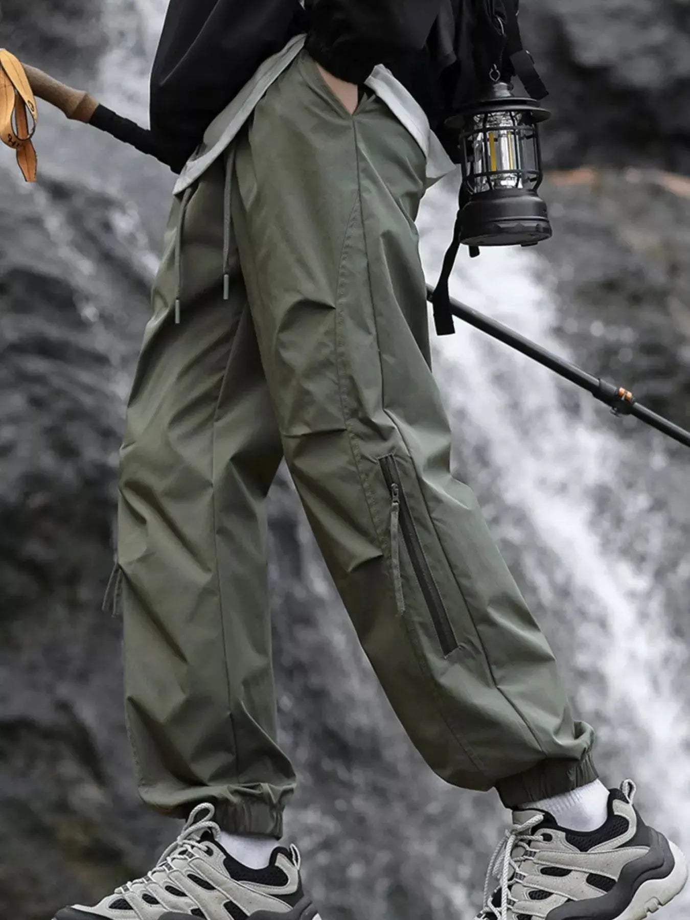 Men's Plus Size Cargo Pants with Zipper Pockets Simply Love