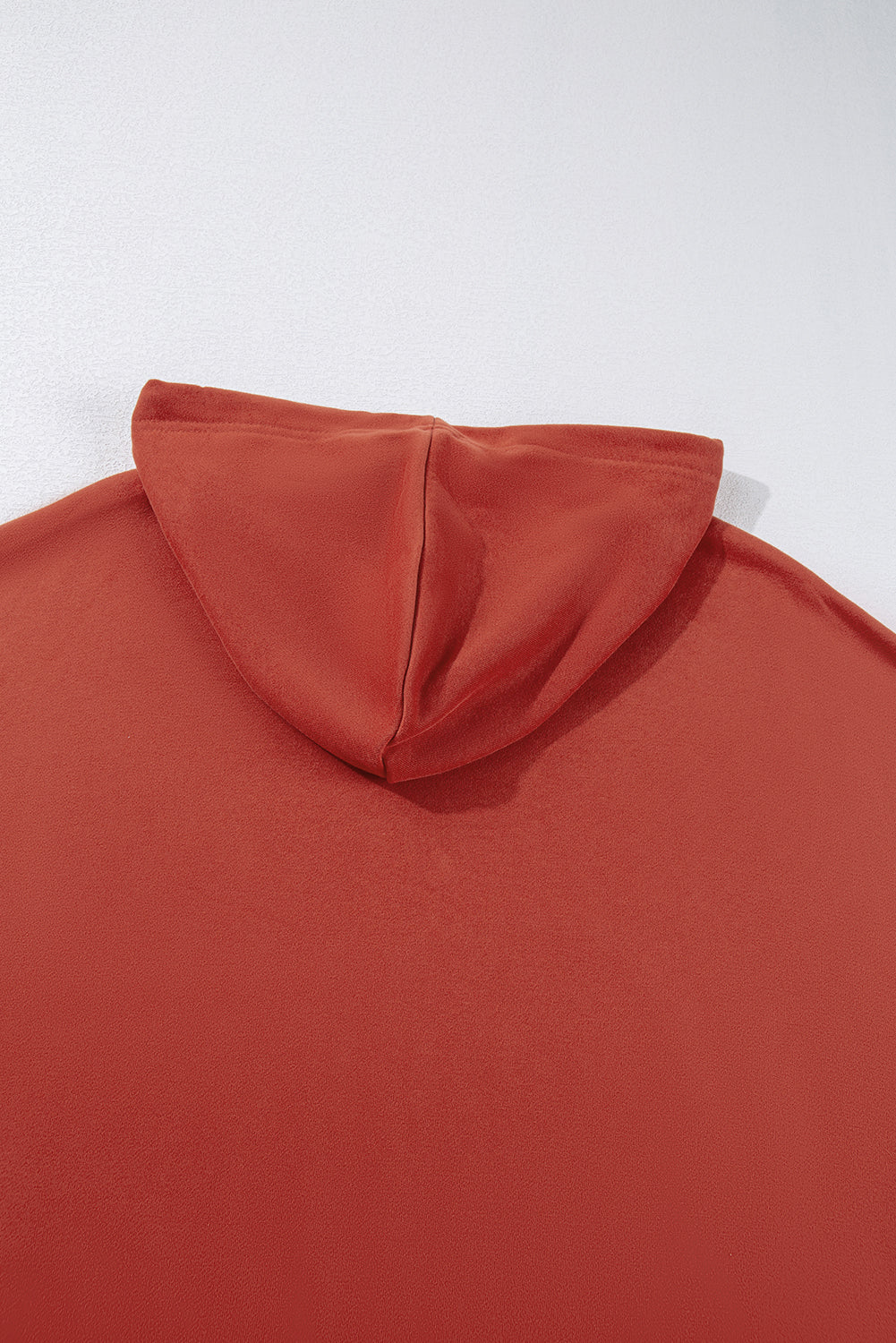 Cozy red clay oversized drawstring hoodie with pockets