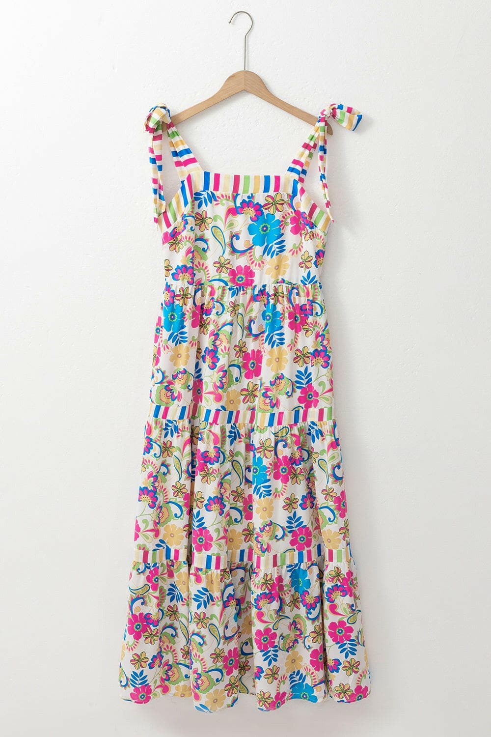 Tied Floral Sleeveless Maxi Dress.