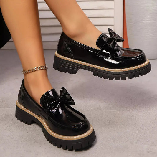 Bow Decor Chunky Loafers Simply Love