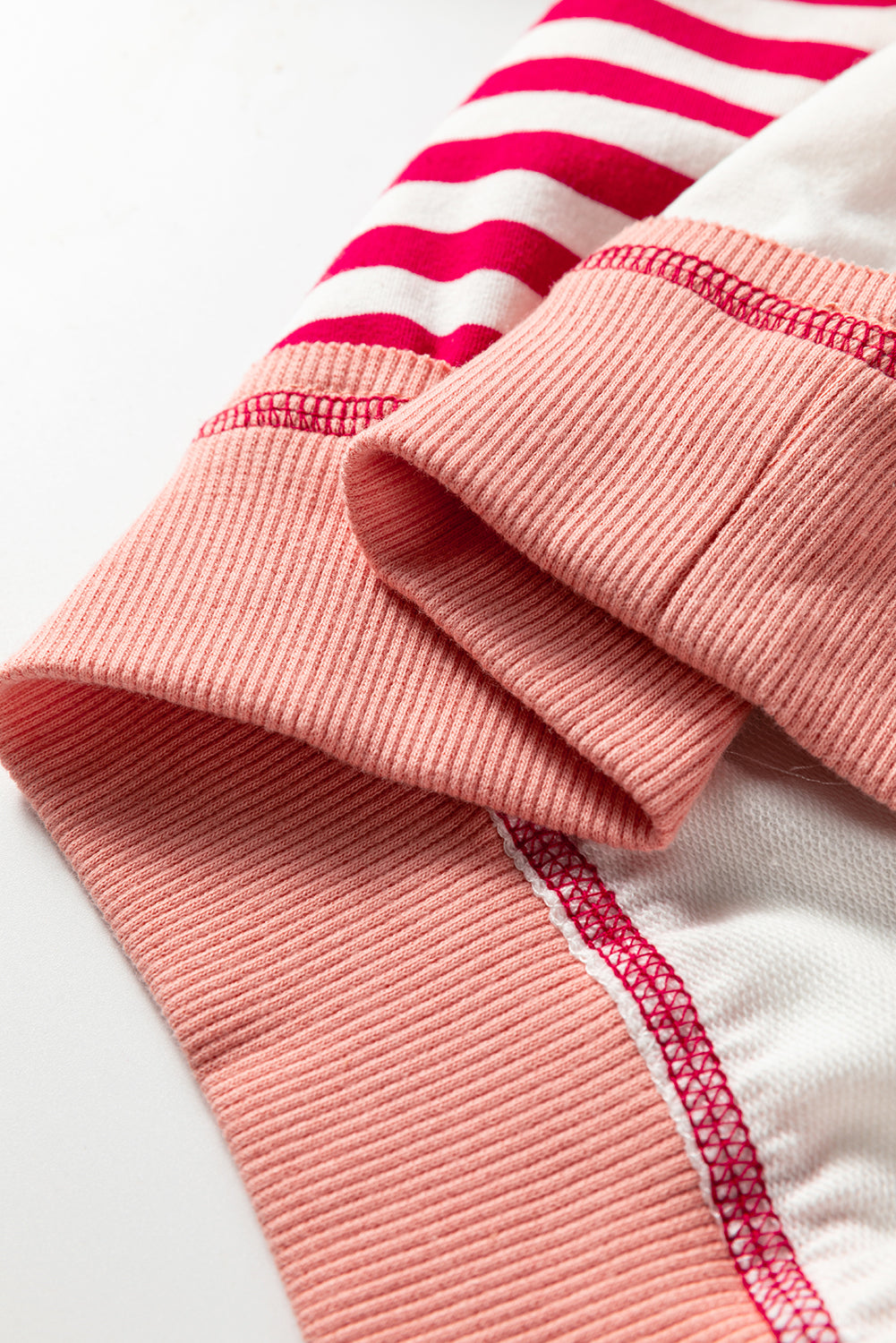 Red Stripe Patchwork Color Block Plus Size Sweatshirt Dear-Lover Dropshipping