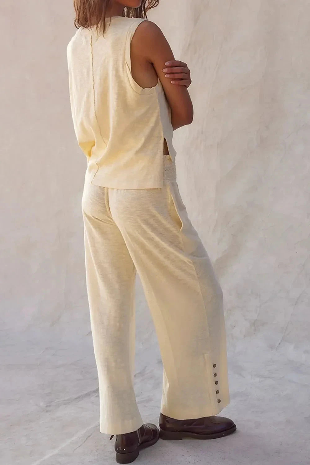 Simply Love: Smocked Waist Tank & Pants Set Simply Love