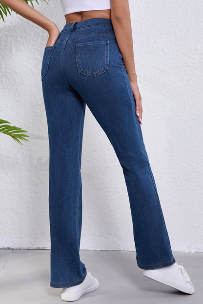 Ashleigh blue mid-rise stretchy bootcut jeans for everyday wear