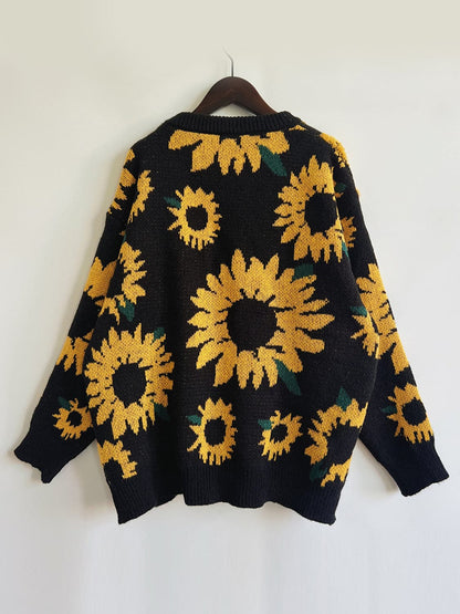 Sunflower Dropped Shoulder Long Sleeve Sweater.