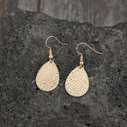 Gold-Plated Alloy Teardrop Earrings.