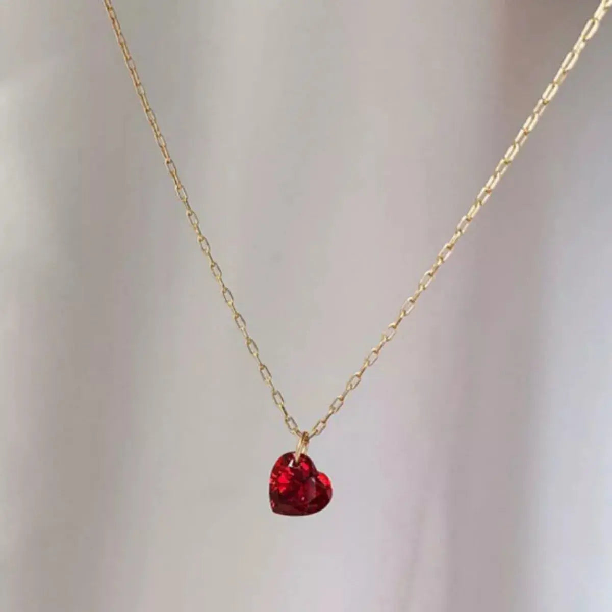 925 Sterling Silver Zircon Heart Necklace Simply Love