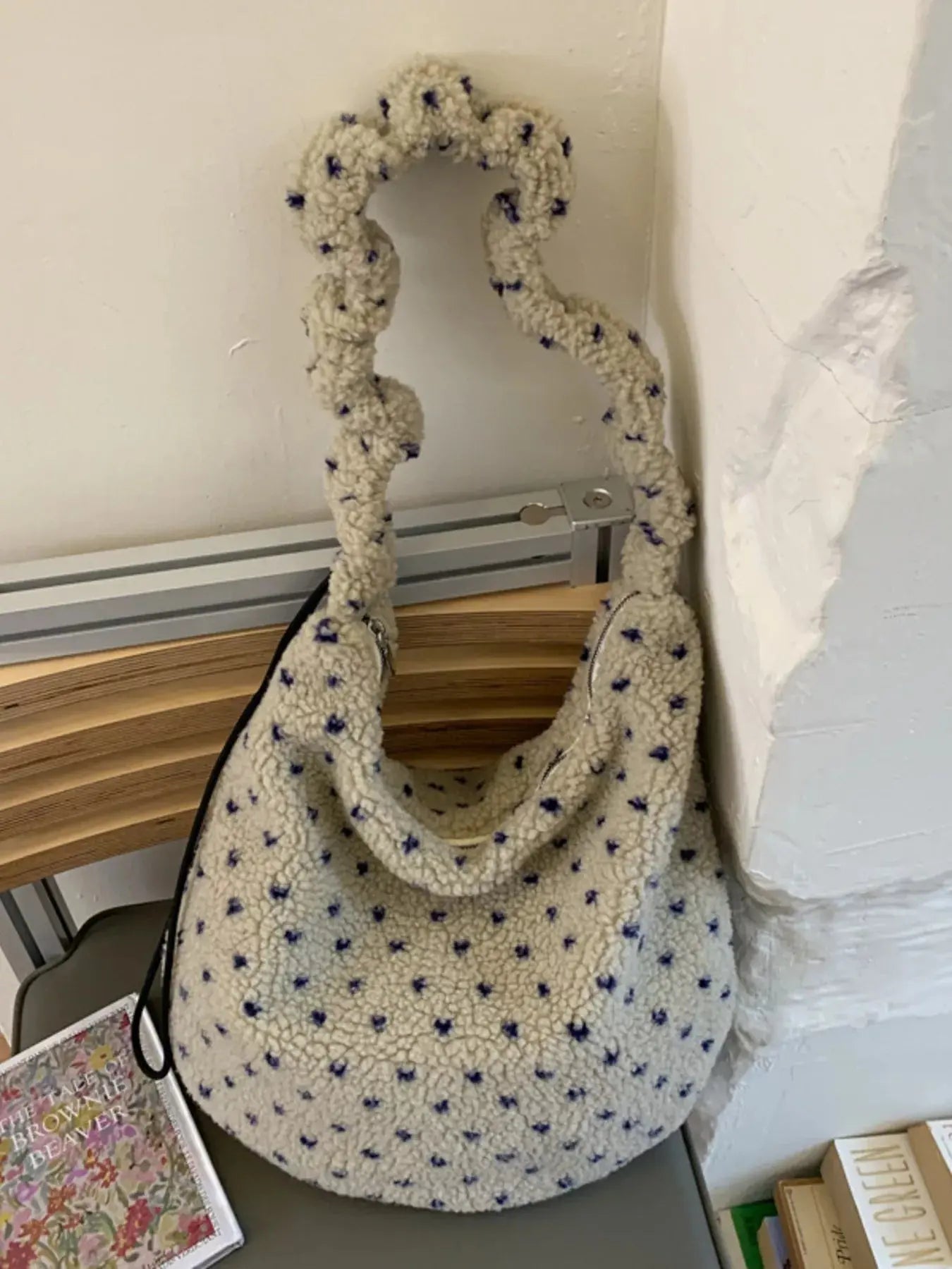 Sherpa Ruched Strap Handbag Simply Love