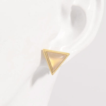 Elegant Zircon Triangle Studs in 925 Sterling Silver