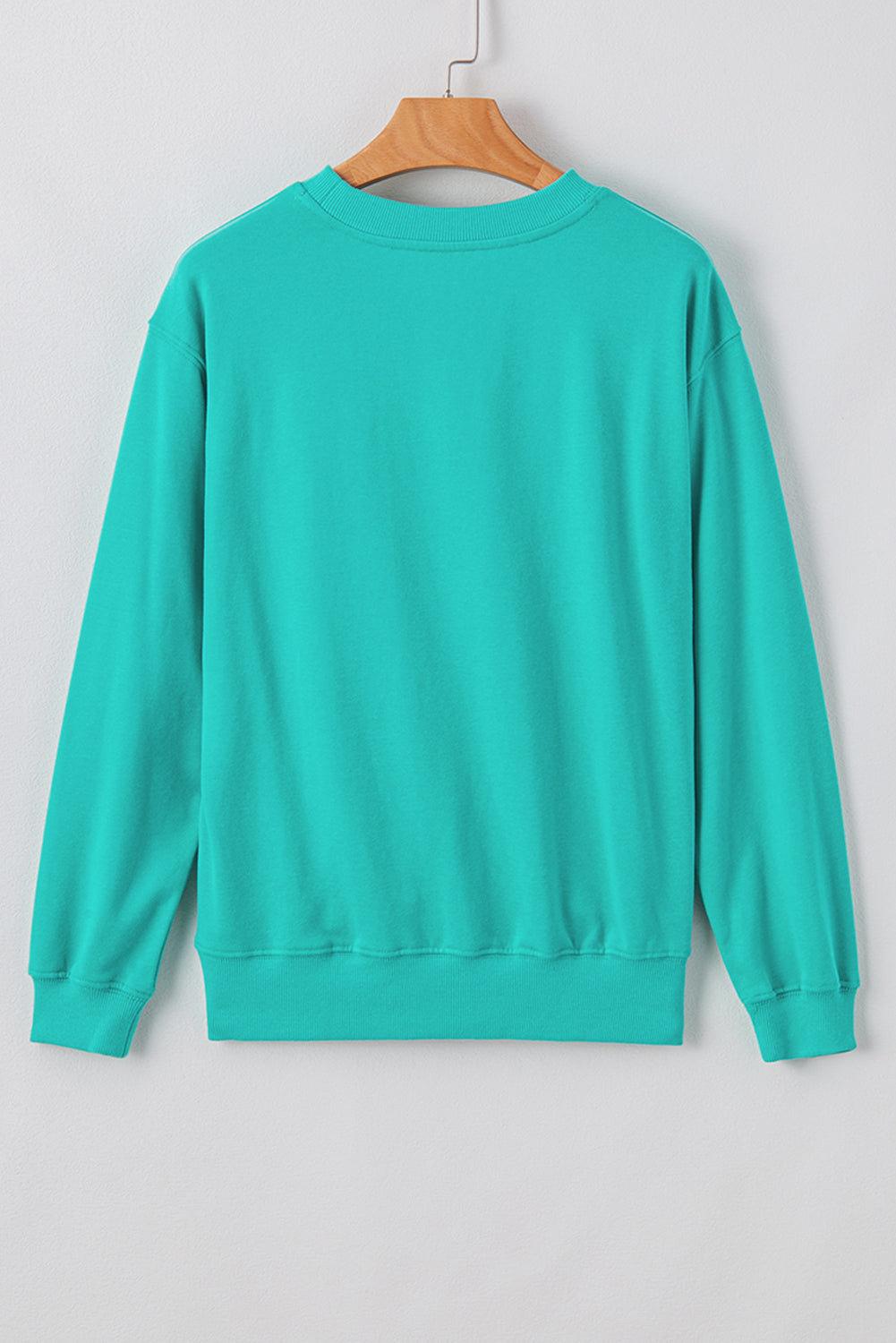 Aruba blue cozy drop shoulder pullover sweatshirt