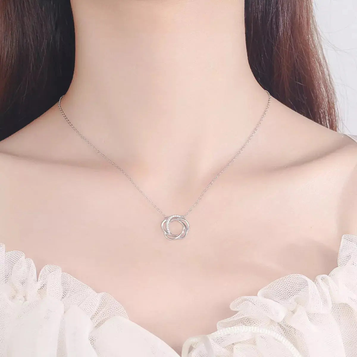 925 Sterling Silver Zircon Pendant Necklace Simply Love