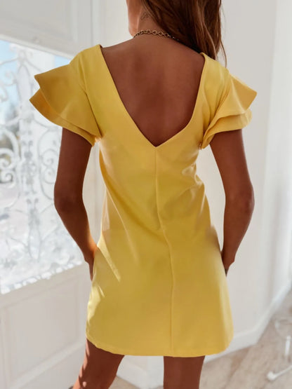 Flirt & Flutter Ruffle Sleeve Mini Dress