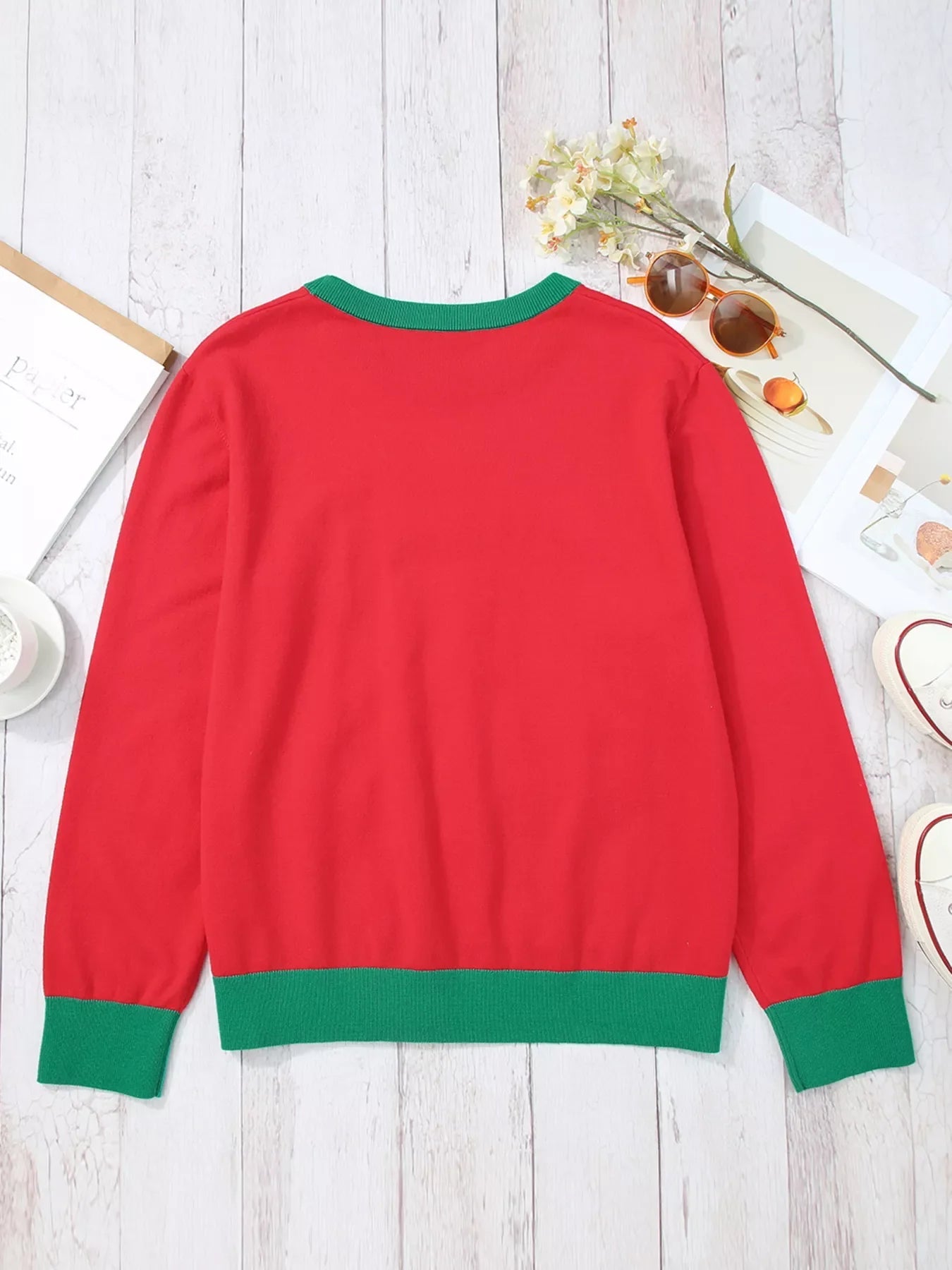 Merry & Bright Christmas Round Neck Sweater Simply Love