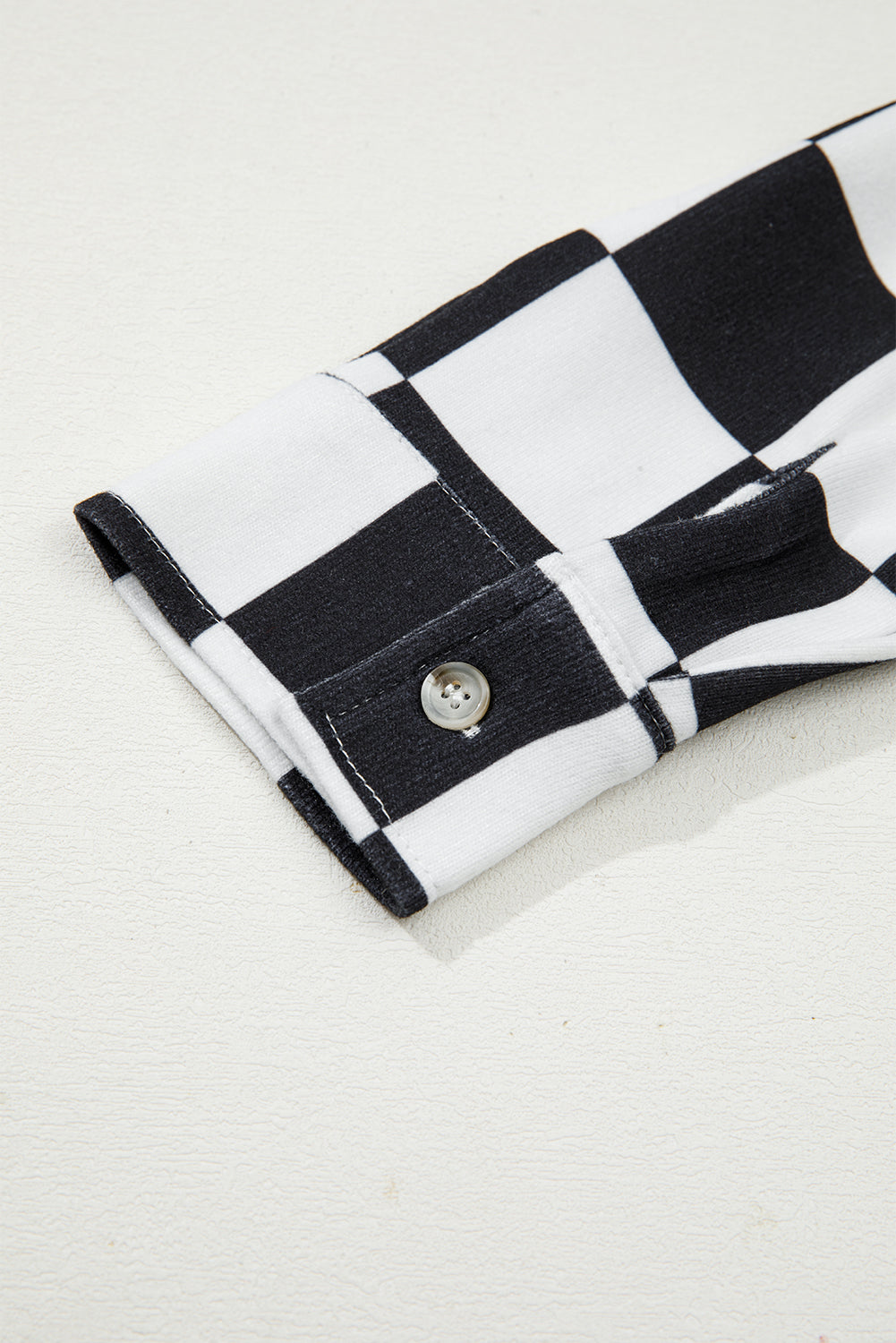 Black Checkerboard Flap Pocket Button Front Shacket For Casual Wear Lightweight Street Style Outerwear Dear-Lover Dropshipping