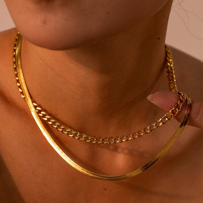 18K Gold-Plated Double Layered Necklace.