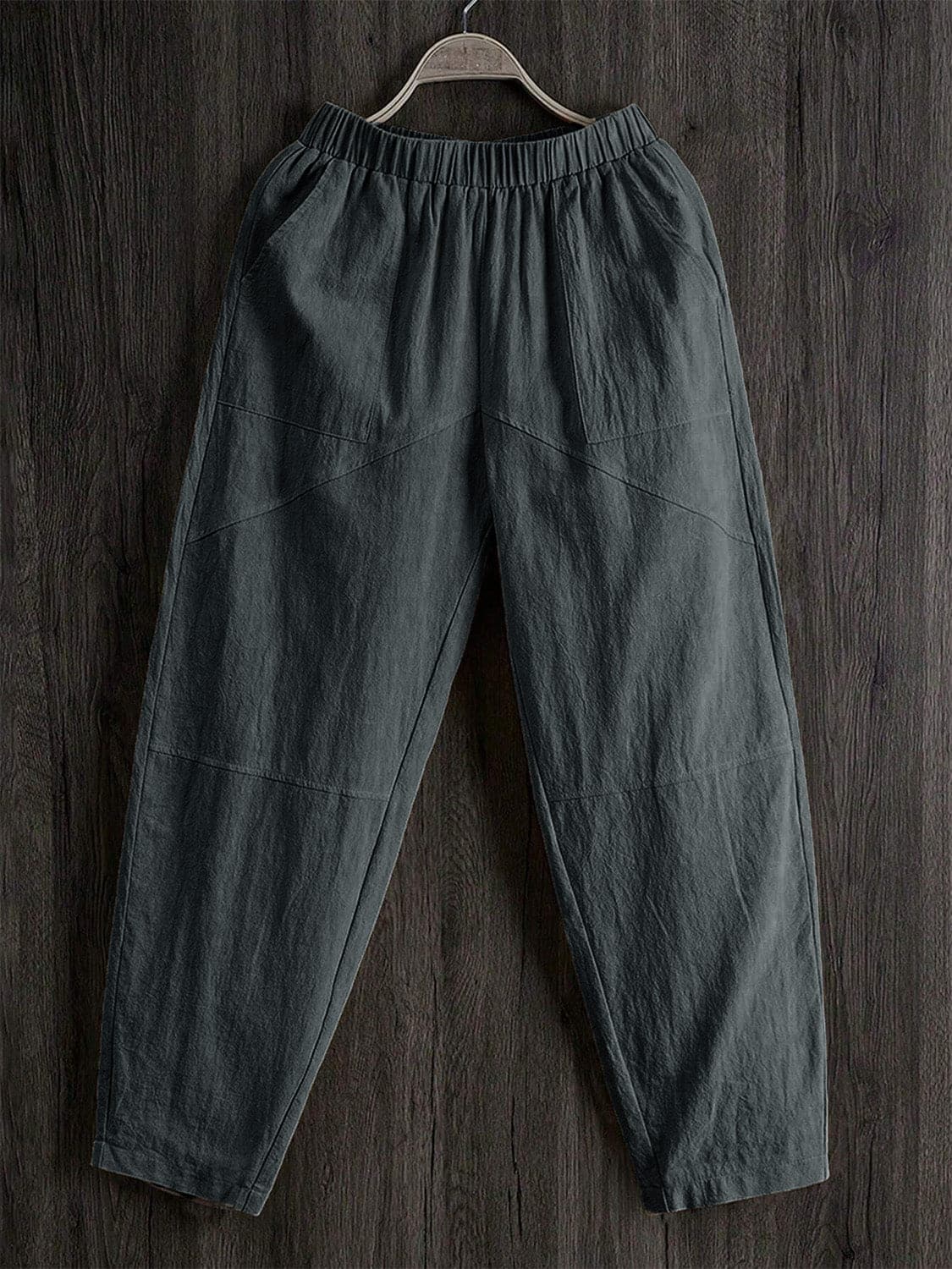 Comfortable sheer pocket pants with elastic waistband