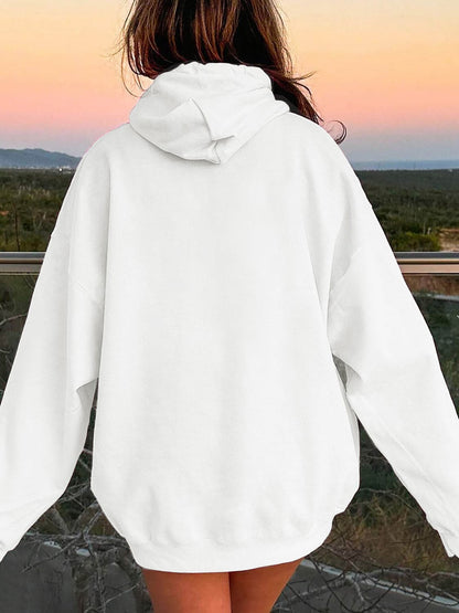 Drawstring Dropped Shoulder Hoodie.