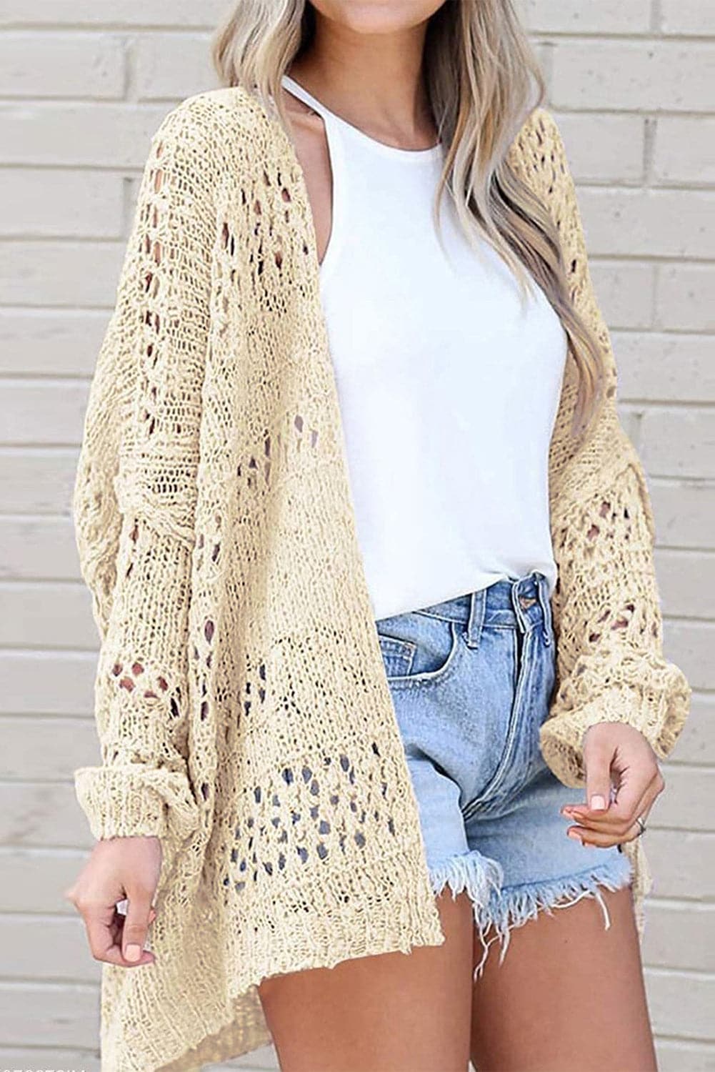 Openwork Long Sleeve Cardigan.