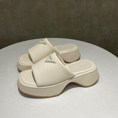 PU Leather Platform Sandals.