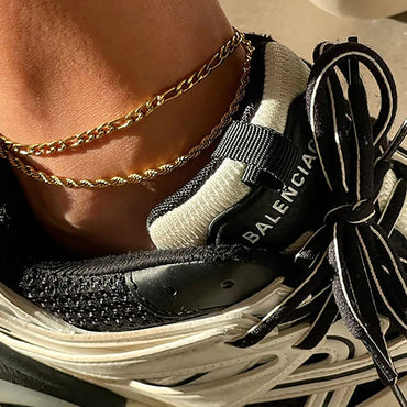 Stainless Steel Twist Chain Ankle Bracelet.