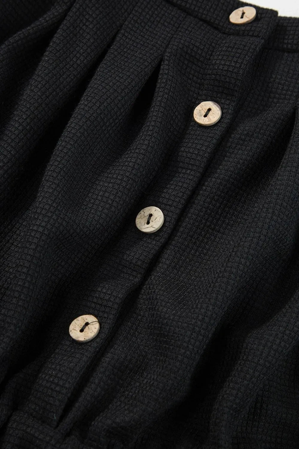 Knotted Straps Button Textured Drawstring Jumpsuit Simply Love