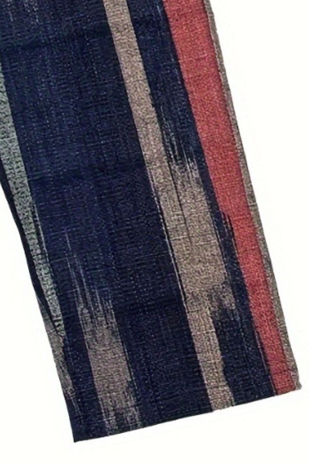 Striped Pocketed Elastic Waist Pants.