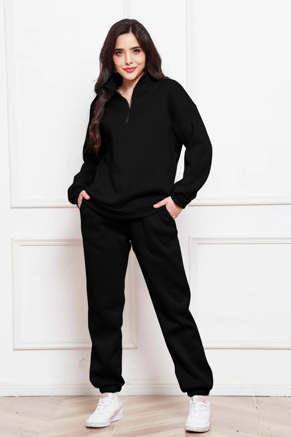 Cozy half zip sweatshirt & jogger set - Love Salve 