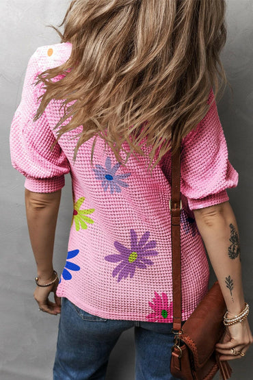 Round Neck Printed Half Sleeve Tee for Women.