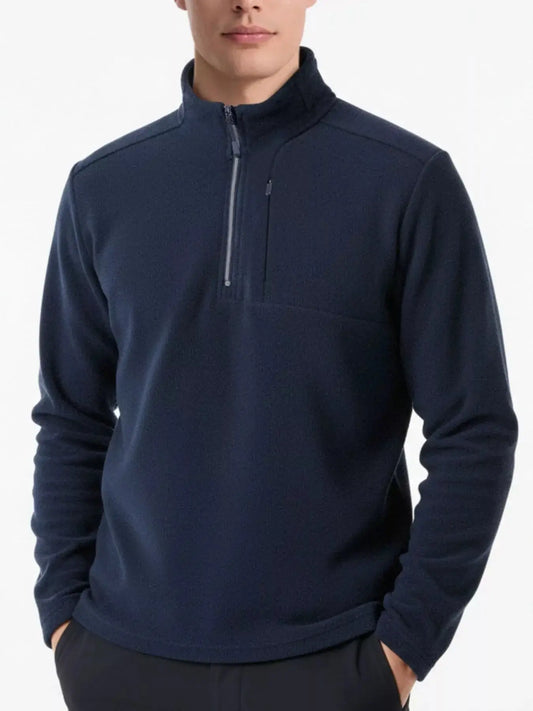 Men's Plus Size Quarter-Zip Fleece Sweatshirt Simply Love