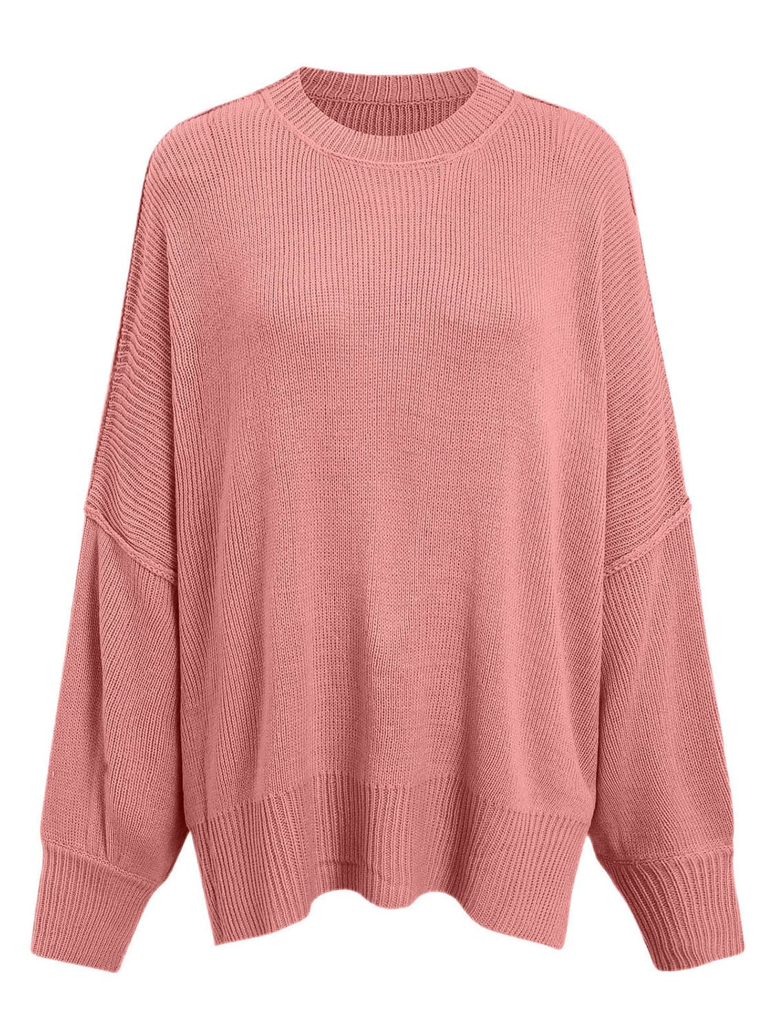 Cozy chic long sleeve sweater with side slits