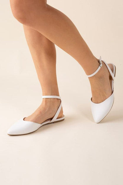 LINDEN-S Ankle Strap Flats.